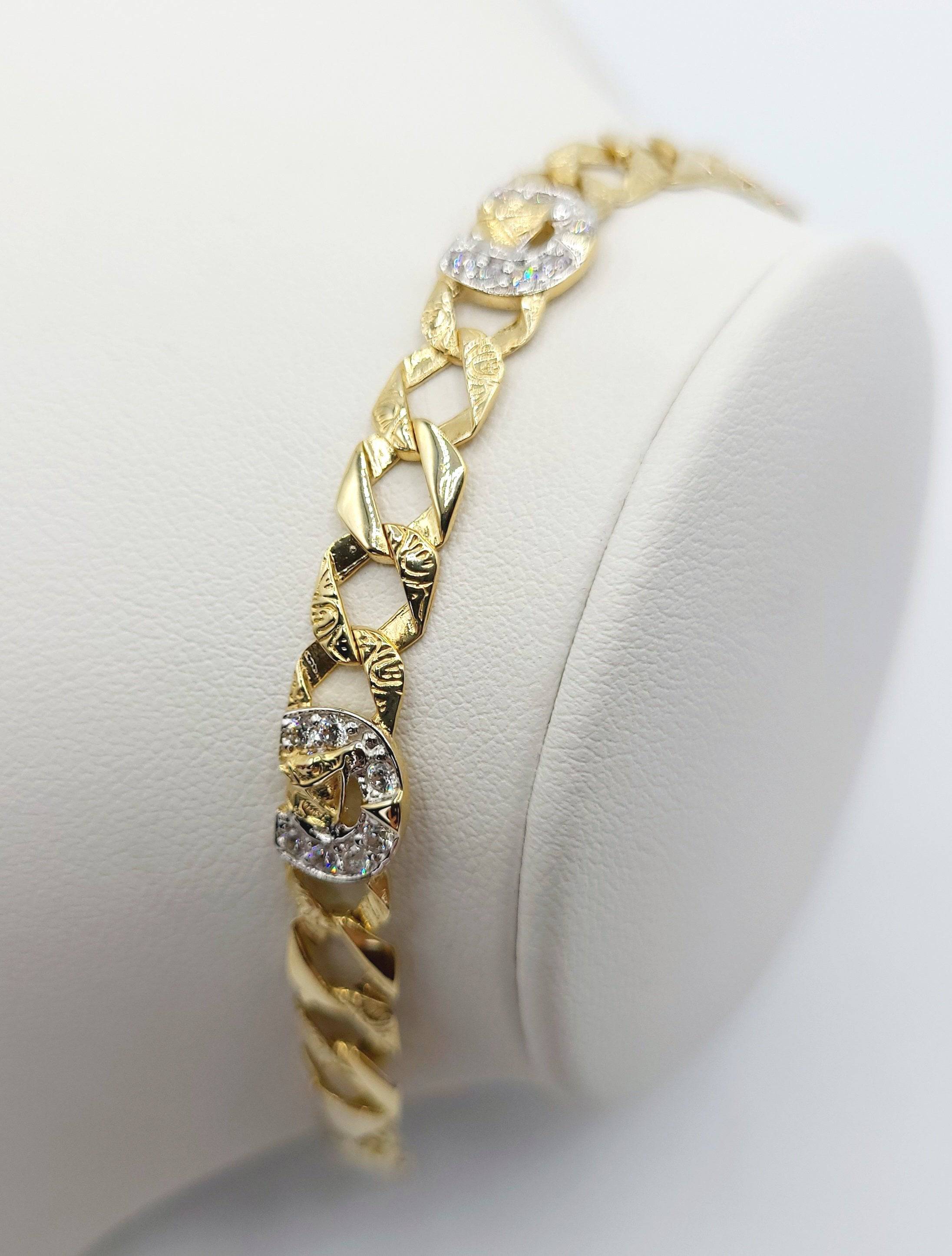 9ct Gold Childrens CZ Horseshoe Chap Bracelet Forever Jewellers