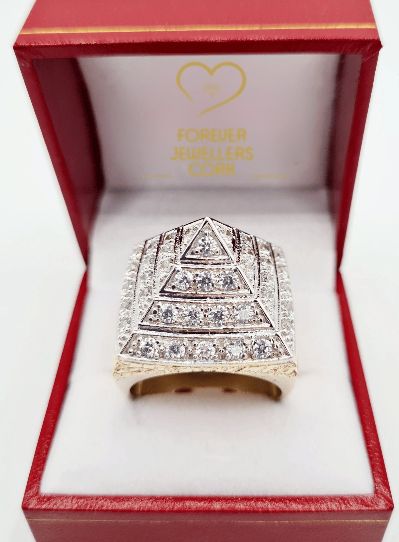 Mens gold hot sale pyramid ring