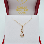 9ct Gold CZ Infinity Pendant Chain. ForeverJewellers Cork.Maria Gleeson. Jewellers.CorkJewellers_1