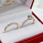 9ct Gold Evelyn Ring Set ~ Stunning Cubic Zirconia Two Piece Ring Set in 9ct Gold. 9ct Gold Bridal Ring Sets -