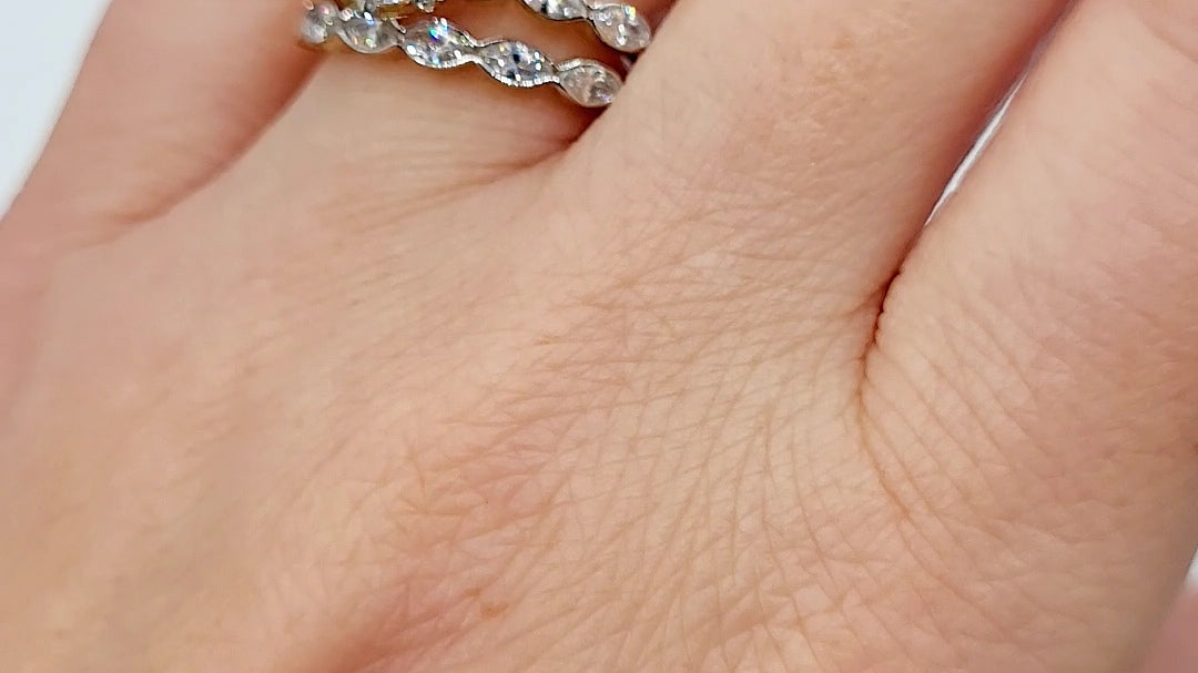 9ct Gold Evelyn Ring Set ~ Stunning Cubic Zirconia Two Piece Ring Set in 9ct Gold. 9ct Gold Ring Sets - Engagement Ring & Wedding Band. Forever Jewellers Cork. Maria Gleeson. Jewellers Cork