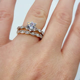 9ct Gold Evelyn Ring Set ~ Stunning Cubic Zirconia Two Piece Ring Set in 9ct Gold. 9ct Gold Ring Sets - Engagement Ring & Wedding Band. Forever Jewellers Cork. Maria Gleeson. Jewellers Cork