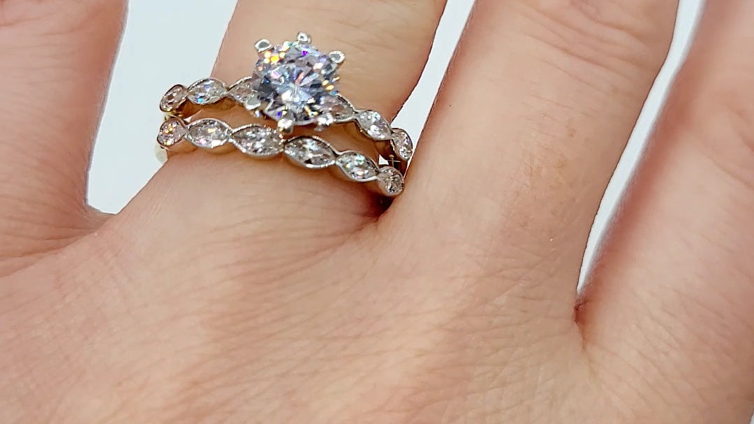 9ct Gold Evelyn Ring Set ~ Stunning Cubic Zirconia Two Piece Ring Set in 9ct Gold. 9ct Gold Ring Sets - Engagement Ring & Wedding Band. Forever Jewellers Cork. Maria Gleeson. Jewellers Cork