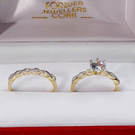 9ct Gold Evelyn Ring Set ~ Stunning Cubic Zirconia Two Piece Ring Set in 9ct Gold. 9ct Gold Bridal Ring Sets - Engagement Ring & Wedding Band. Forever Jewellers Cork. Maria Gleeson. Jewellers Cork