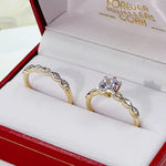 9ct Gold Evelyn Ring Set ~ Stunning Cubic Zirconia Two Piece Ring Set in 9ct Gold. 9ct Gold Bridal Ring Sets - Engagement Ring & Wedding Band. Forever Jewellers Cork. Maria Gleeson. Jewellers Cork