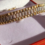 Rolex Style Gold Bracelet. Ladies Rolex Style Bracelet. 9ct Gold Ladies Bracelet. Forever Jewellers Cork. Maria Gleeson. Jewellers Cork.