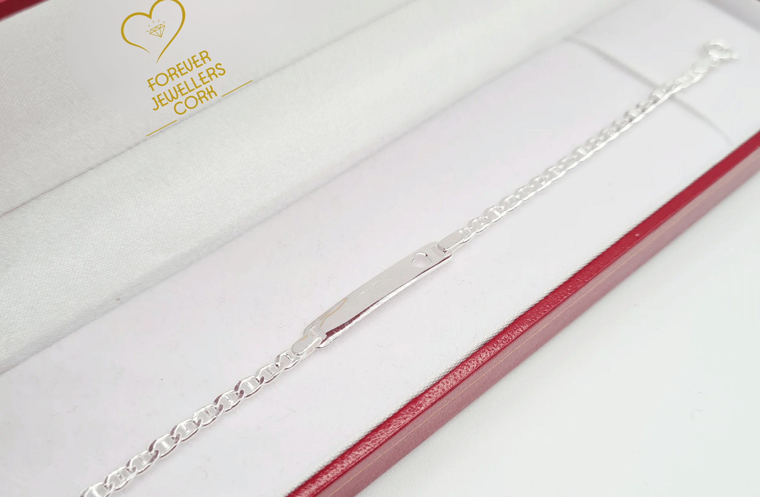 Sterling Silver I.D Bracelet with Heart Cut-Out Detail | Forever ...
