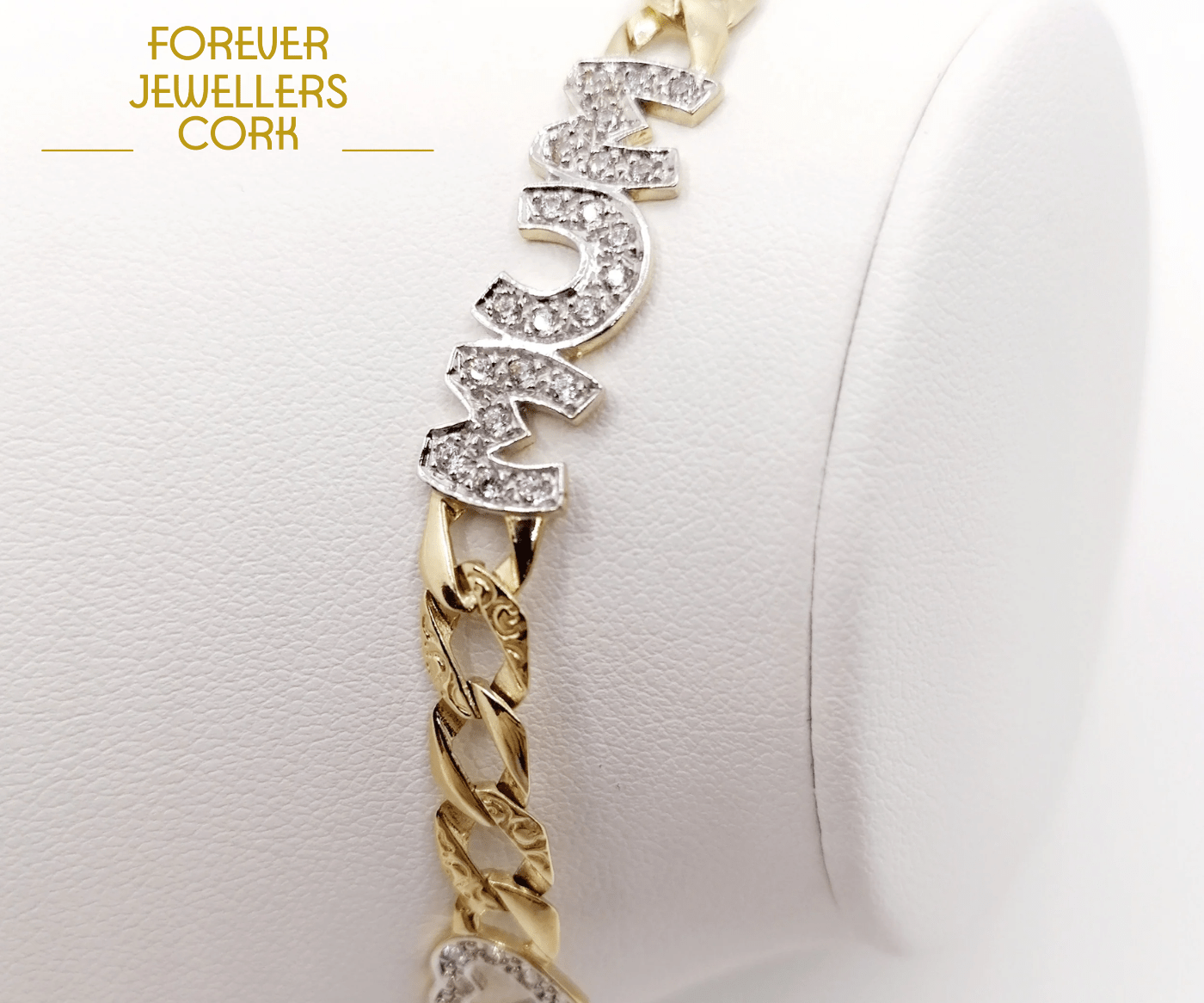 9ct Gold Ladies Zirconia Heart Mum Bracelet. Forever Jewellers Cork Forever Jewellers Maria Gleeson. Jewellers Cork