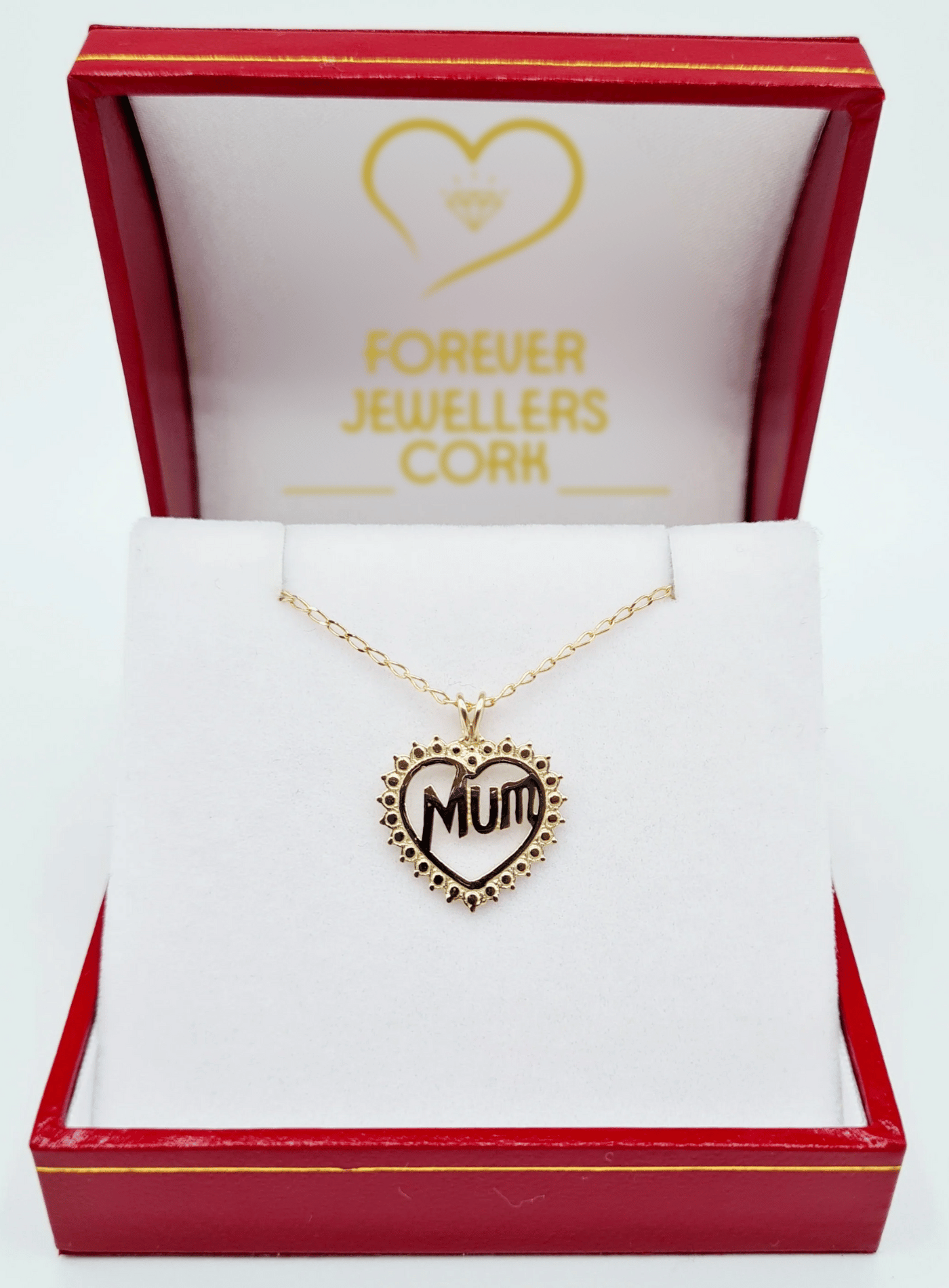 9ct Gold Oval Mum Locket with White Gold Design on Chain 16 - 18 Inches |  Jewellerybox.co.uk