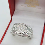 Front view of Men's Sterling Silver CZ Ring.