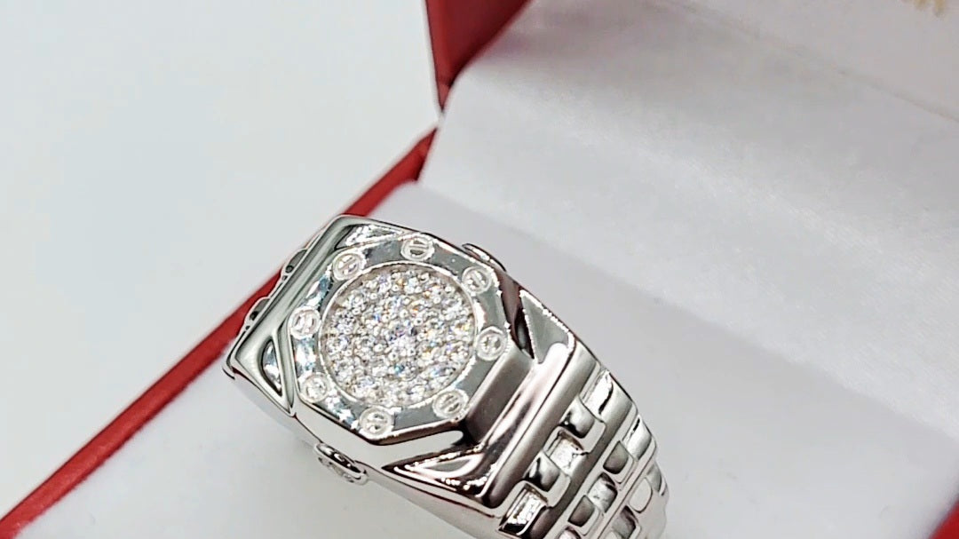 Silver ring with gemstones in a red Forever jewellers Cork box