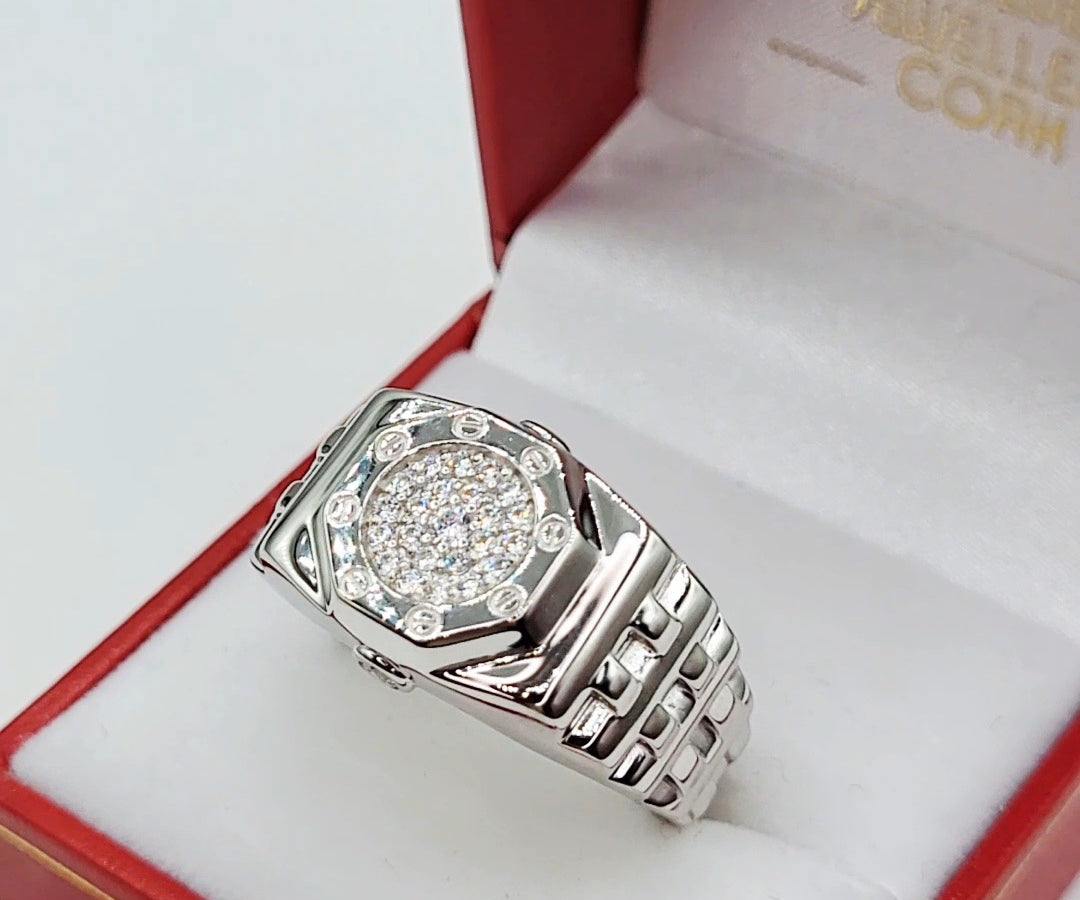 Silver ring with gemstones in a red Forever jewellers Cork box