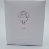 Gift box for sterling silver CZ cross pendant and earrings – First Holy Communion, Forever Jewellers Cork