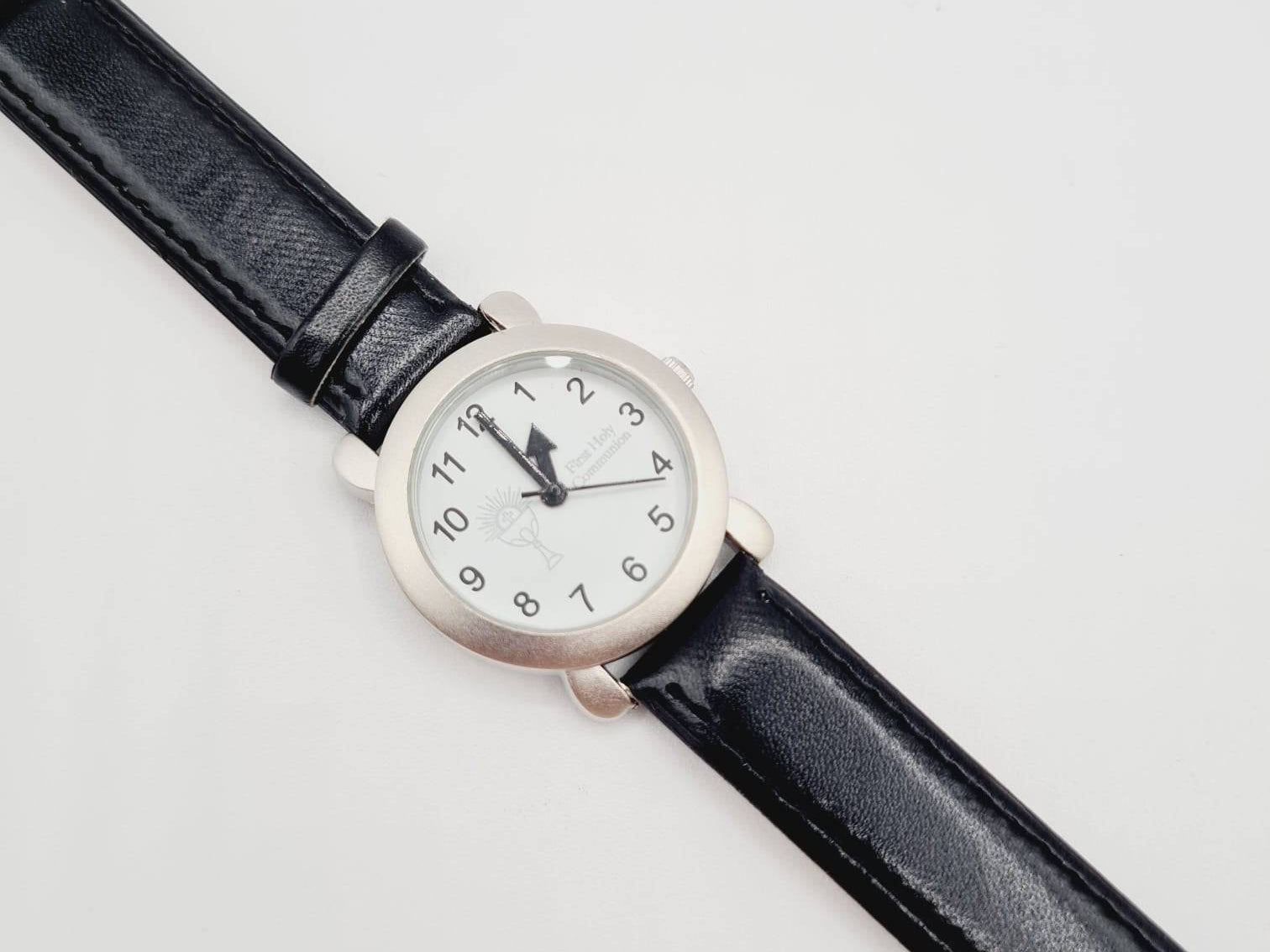 Boys Holy Communion Watch with Black PU Strap in White Gift Box – Forever Jewellers Cork