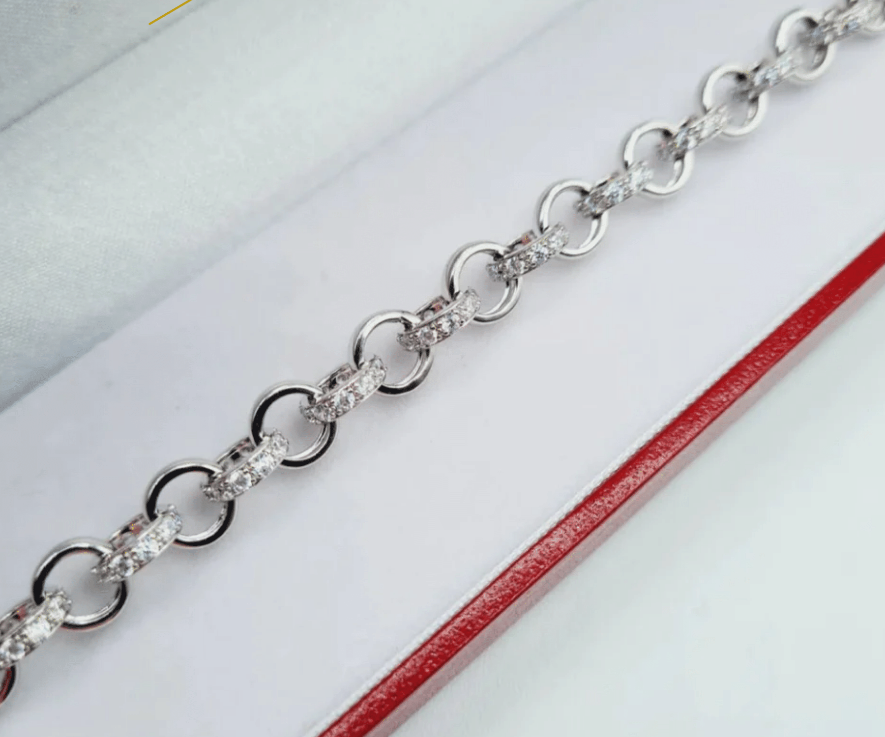 Childrens Sterling Silver Cubic Zirconia Belcher Bracelet
