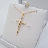 9ct gold crucifix cross pendant with 18-inch chain – Communion & Confirmation jewellery