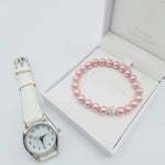 White Holy Communion Watch and pearl bracelet