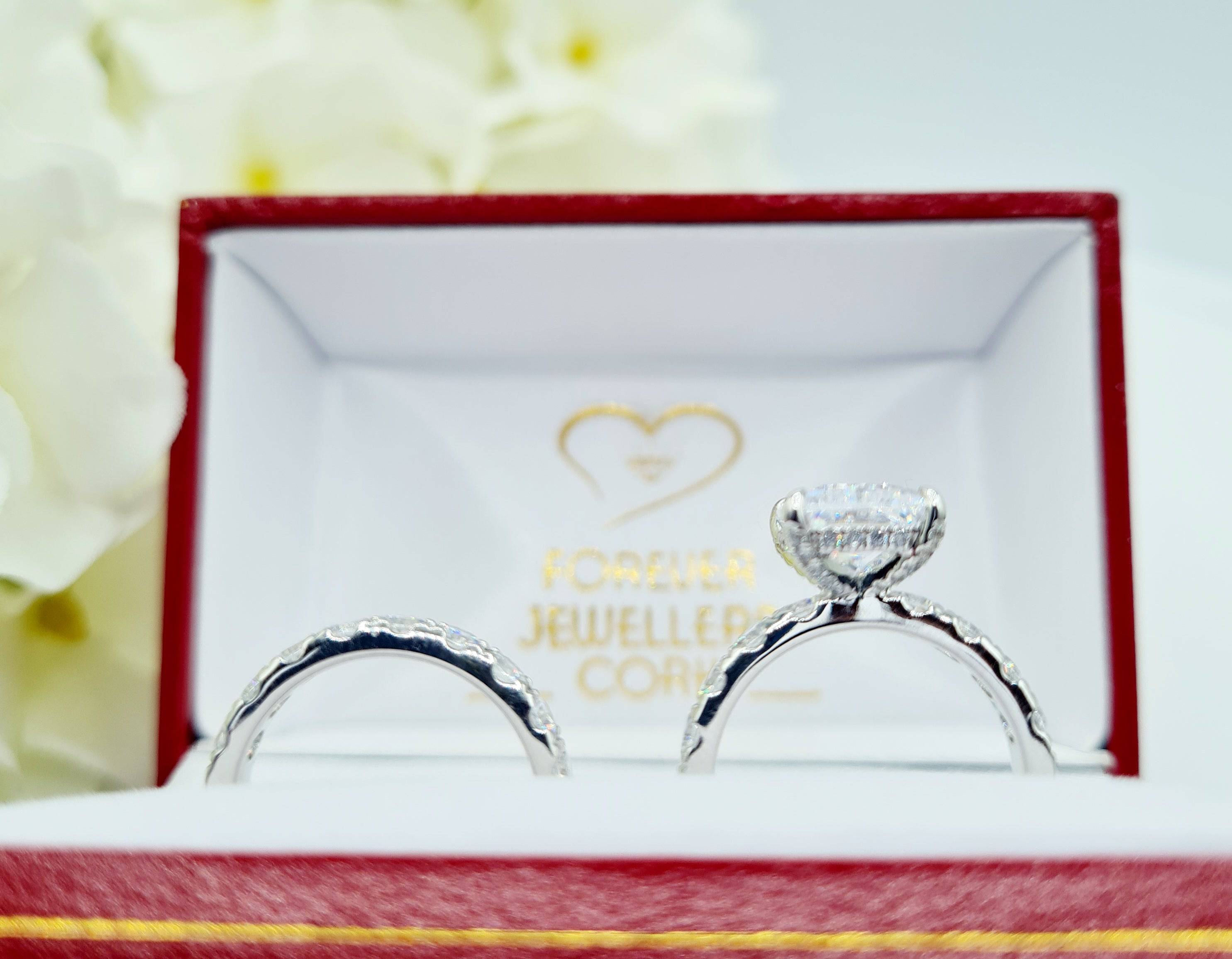 Forever Yours 9ct White Gold Radiant Cut Cubic Zirconia Ring Set