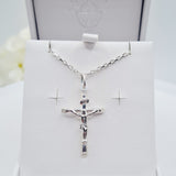 Sterling silver crucifix cross pendant with 18-inch chain – Communion & Confirmation jewellery