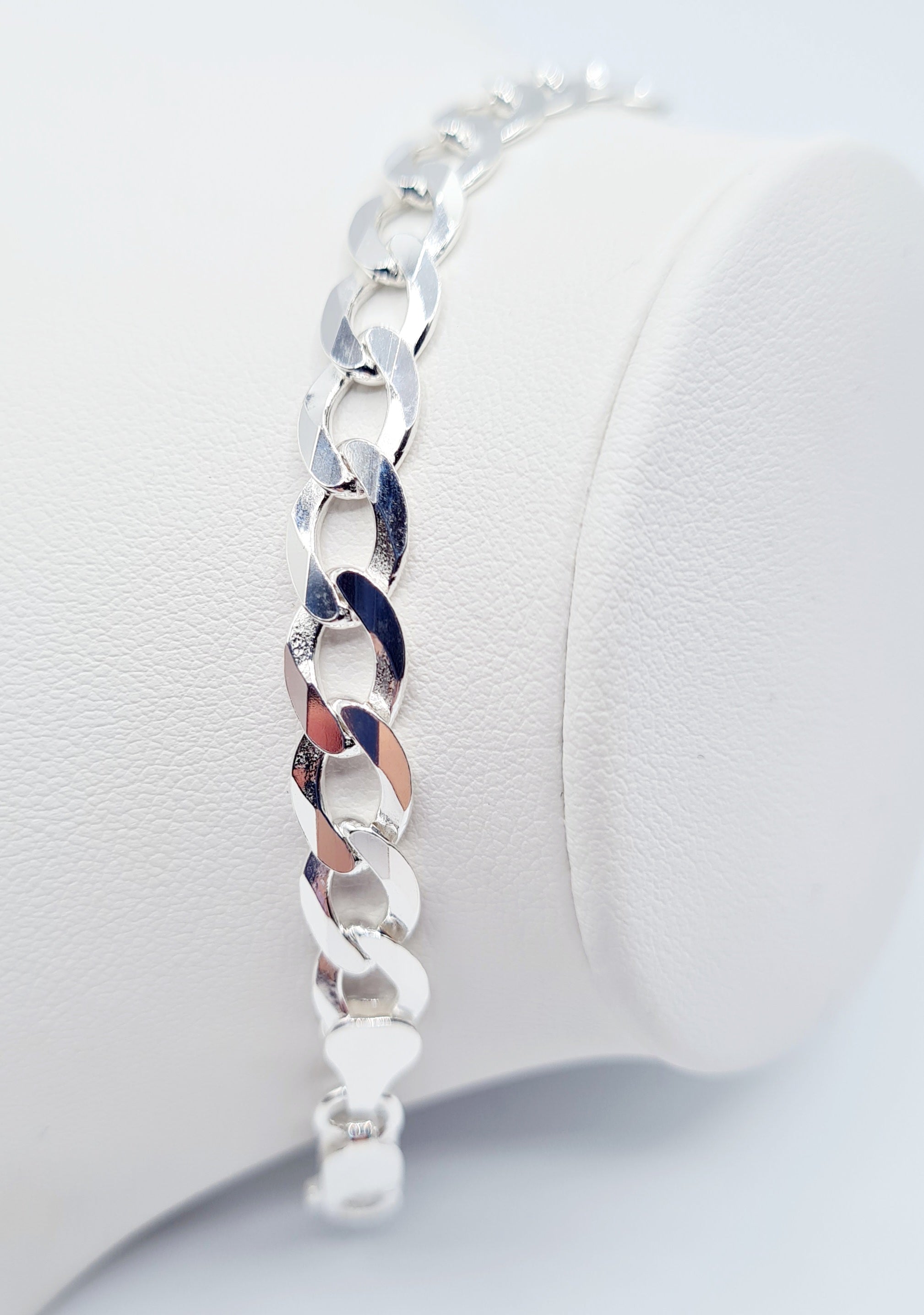 Mens sterling silver curb on sale bracelet