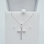 Sterling silver CZ cross pendant with chain – First Holy Communion jewellery