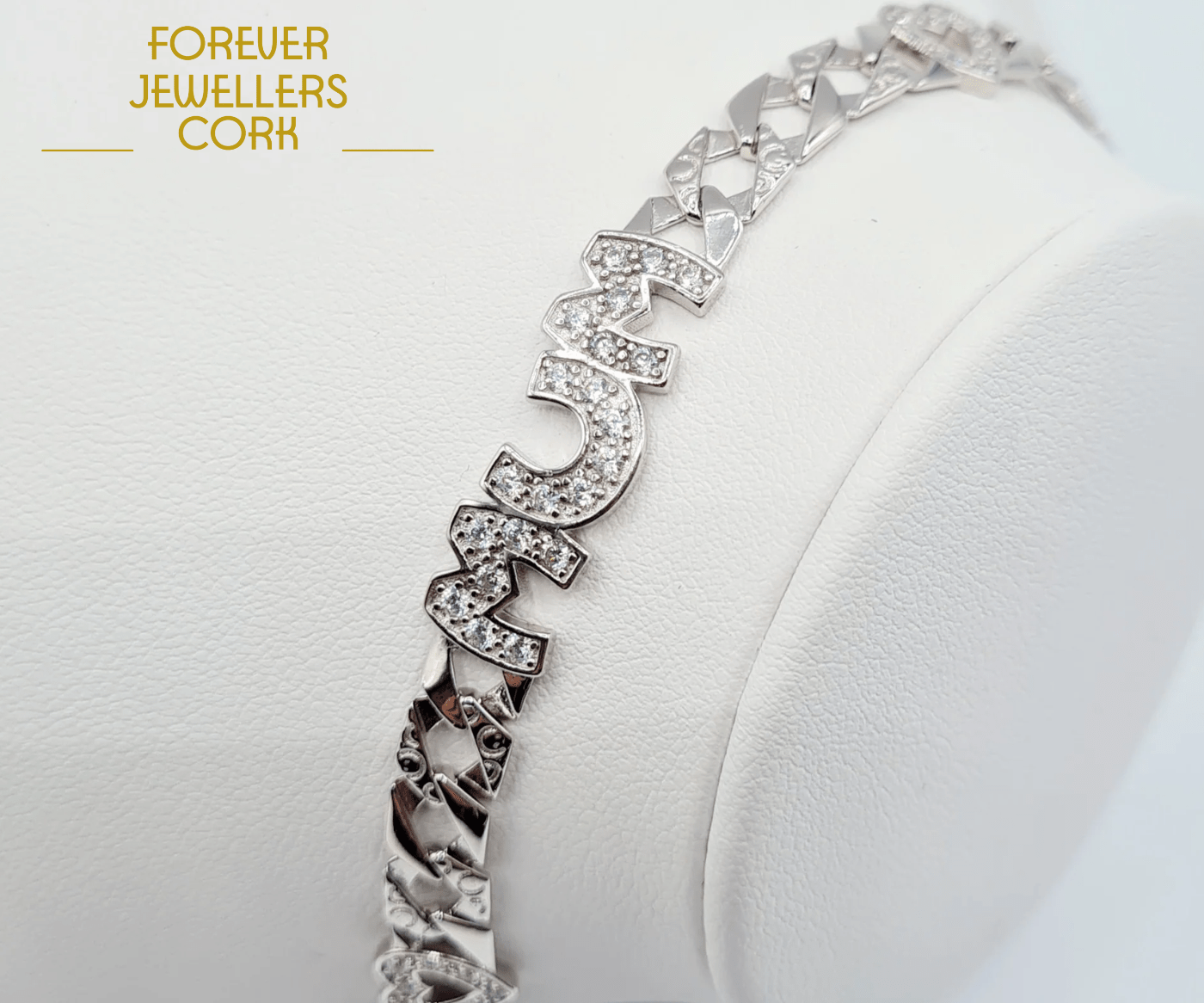 Sterling Silver CZ Mum Bracelet with CZ Heart Detail Forever Jewellers Cork Forever Jewellers Maria Gleeson. Jewellers Cork